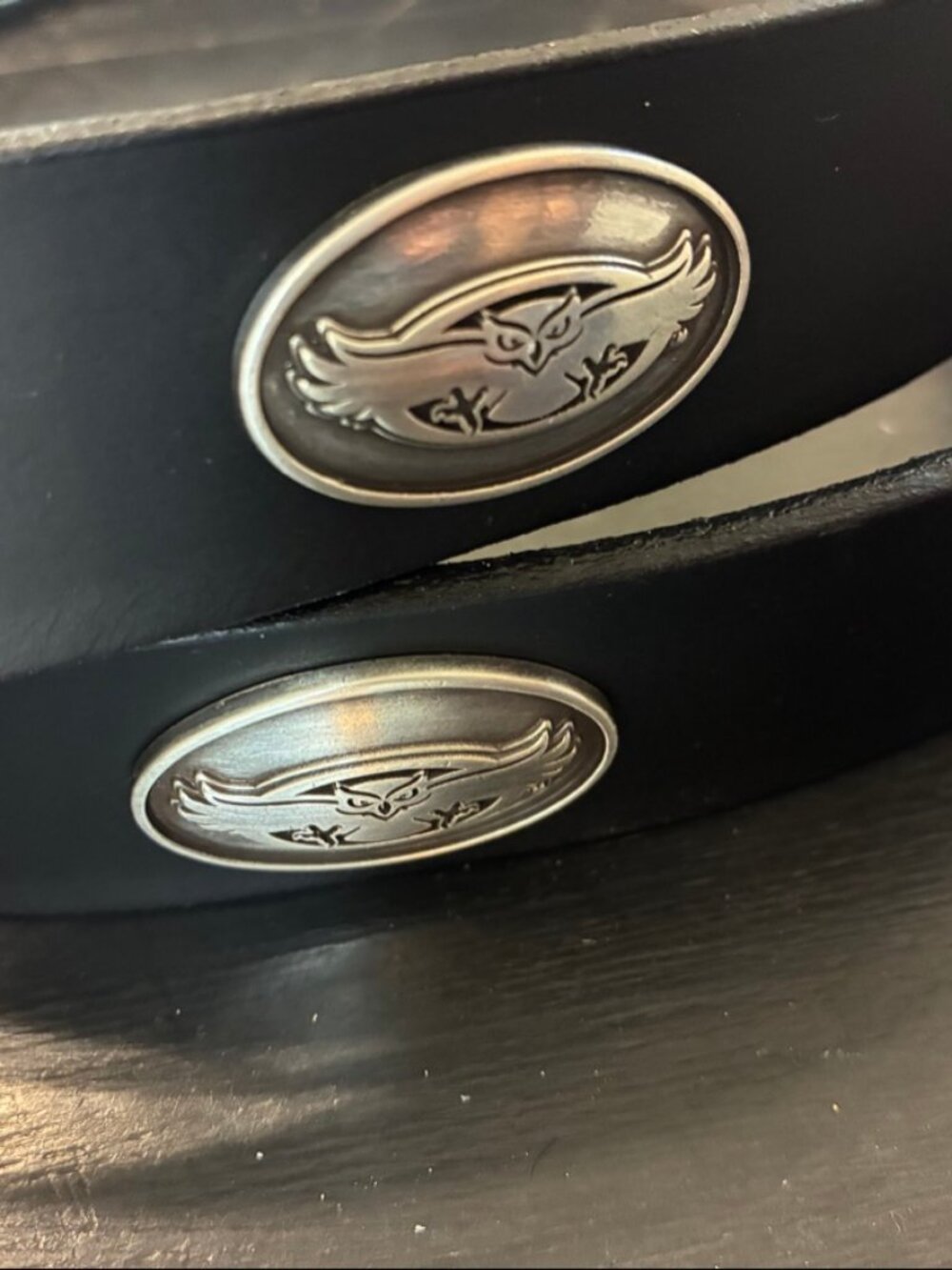 Black Genuine Leather Belt with Florida Atlantic Conchos - Size 28